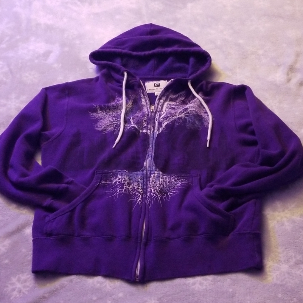 Hooded Sweatshirt with Tree Print